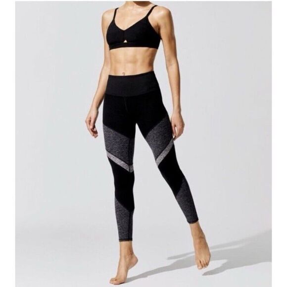 ALO YOGA Black Gray Sheila Alosoft 7/8 Legging Women’s Size Small - Picture 1 of 12